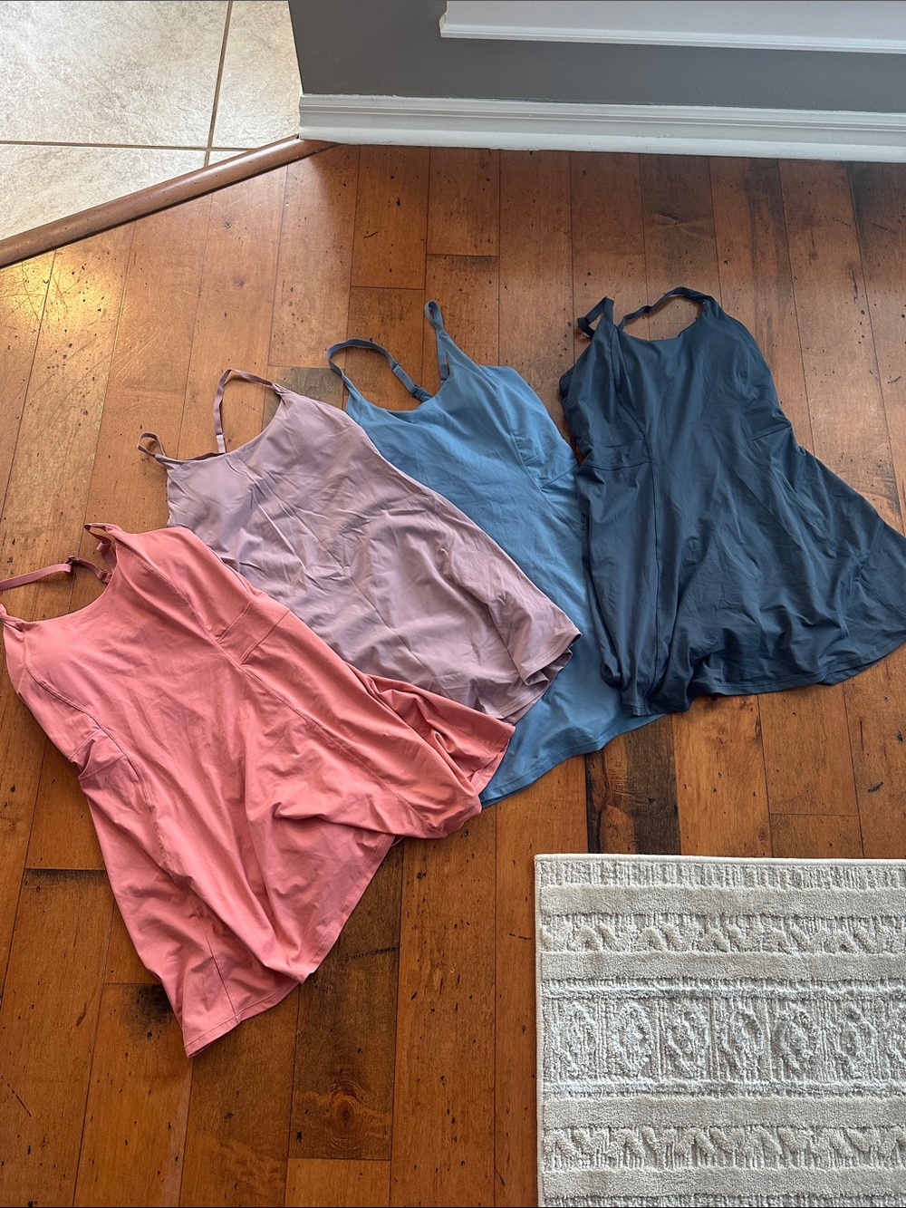 Women's Strappy Activewear Dressss - Pink, Mauve, Blue, Navy